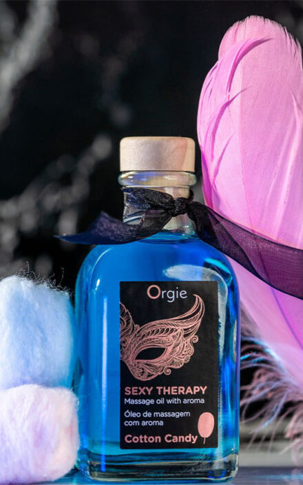 Масло за масажа со загревачки ефект и вкус на шеќерна волна 100ml. (со маслото го добивате и пердувот)