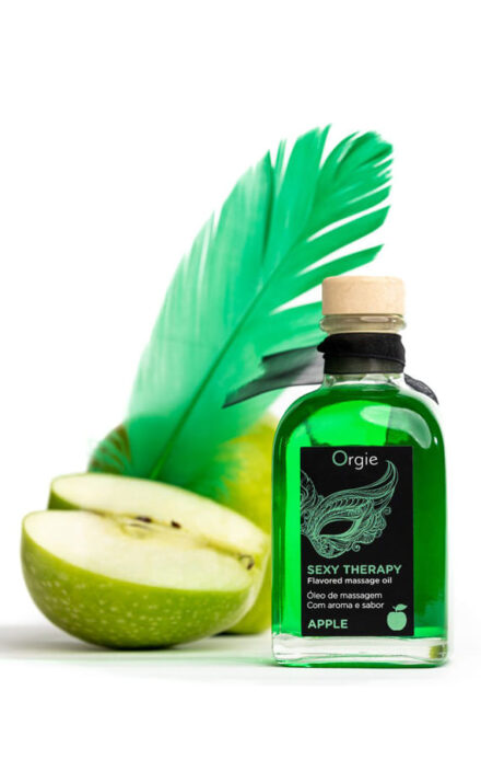 Масло за масажа со загревачки ефект и вкус на јаболко 100ml. (со маслото го добивате и пердувот)