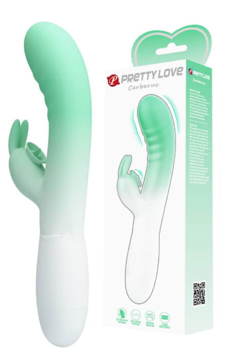 Луксузен Уникатен вибратор со клиторален лижач 30 модови вибрација 30 модови на лижење 20,6 X 3.2 см. (Pretty Love Cerberus)