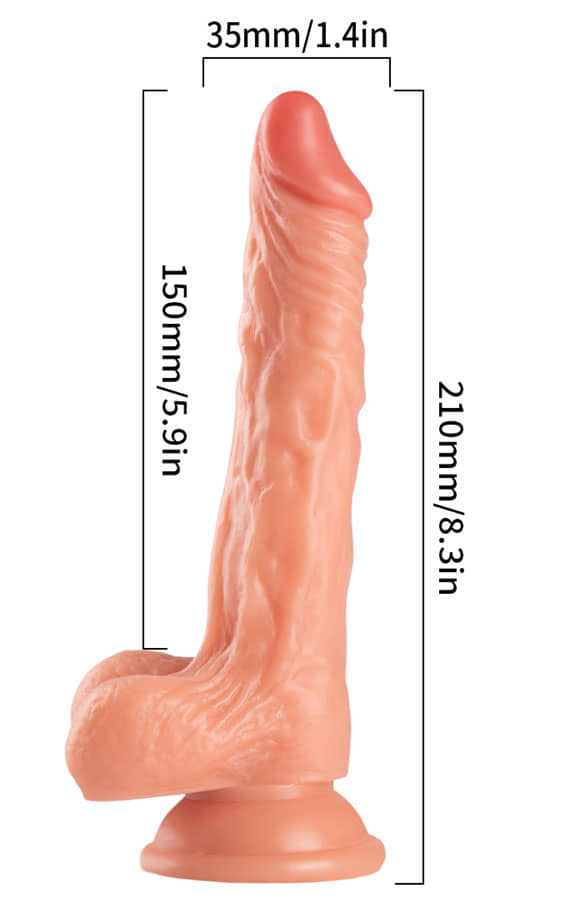 (23 X 3,5 cm.) Текстурирано Реалистично Дилдо со тестиси и вени SKU: NA-RD-143 - Image 8