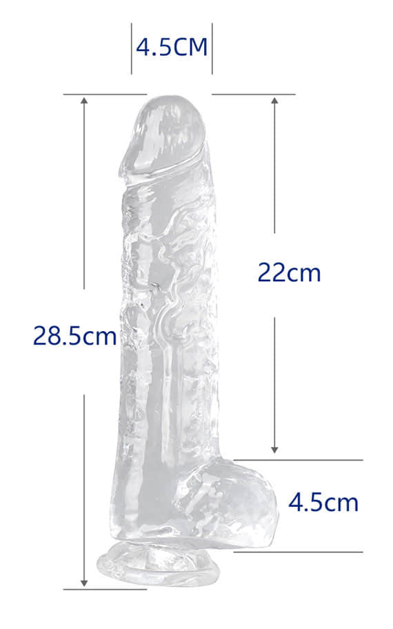 Големо Дилдо проѕирно со вакум подлога (28,5 X 4.5 см.) SKU: NA-RD-80-3XL - Image 5